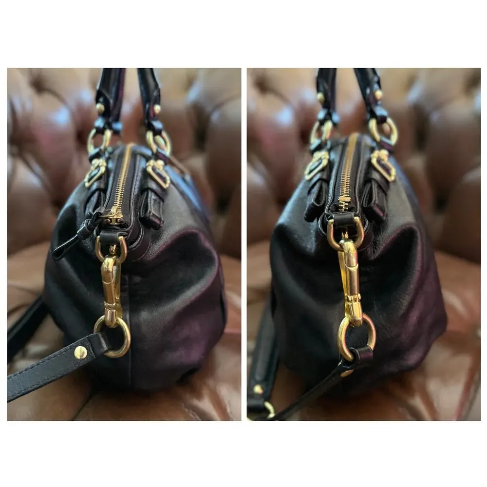 Coach Madison Sophia Black Leather Satchel Shoulder Bag 18609
